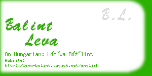 balint leva business card
